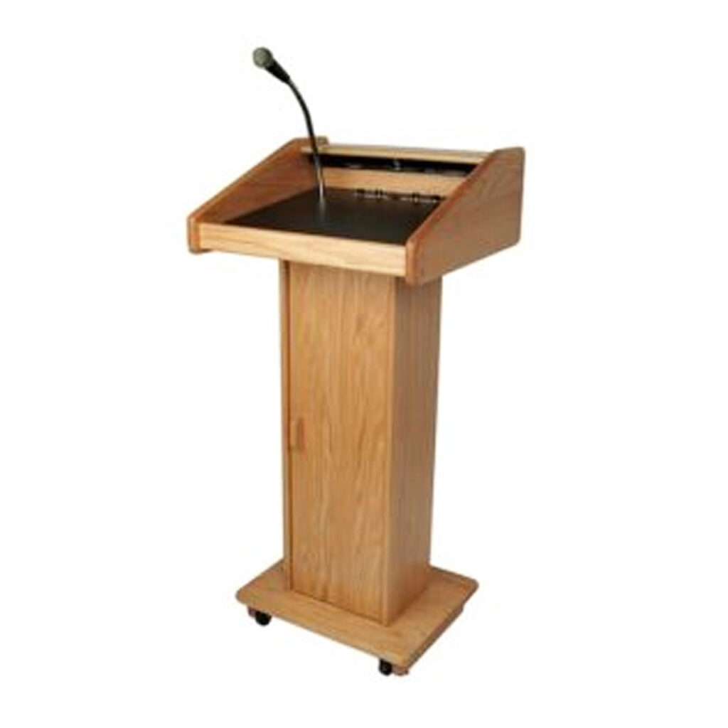 wood-podium-with-sound-system