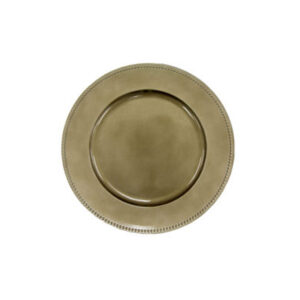 Plastic Charger Plate Beaded Champagne
