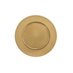 Plastic Charger Plate Beaded Gold